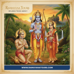 Hanuman and the Vanara army building the Ram Setu bridge to Lanka from Rameswaram.
